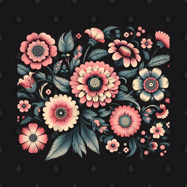 Pink Floral Illustration by Jenni Arts