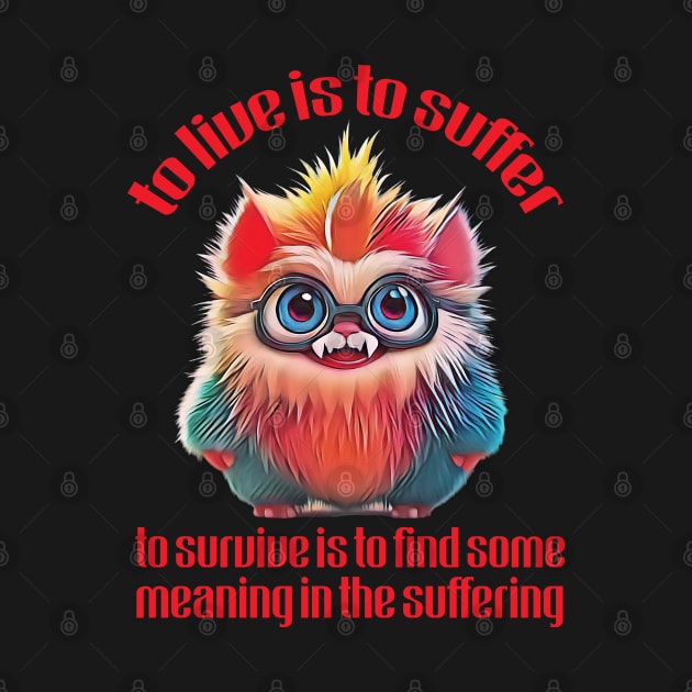 To Live Is To Suffer - Cute Nihilist Quote by Trendsdk