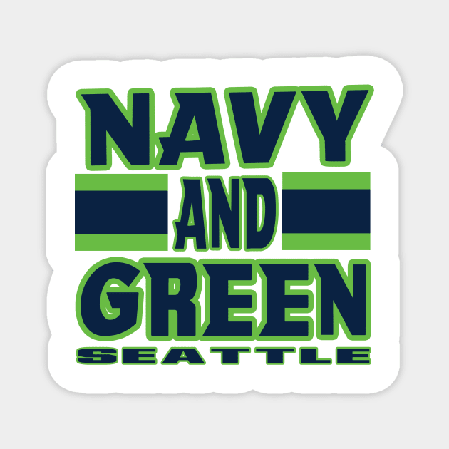 Seattle LYFE Navy and Green True Football Colors! Magnet by OffesniveLine