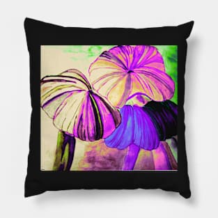 Three Mushrooms in Multicolor Pillow