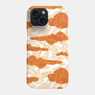 Minimalist Leaf Line Art Illustration as a Seamless Surface Pattern Design Phone Case