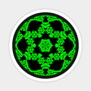 Green and Black Kaleidoscope Magnet