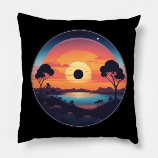 sunset jungle Pillow