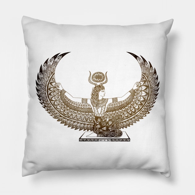 Isis Papyrus - Egyptian Art Pillow by Art_et_Be