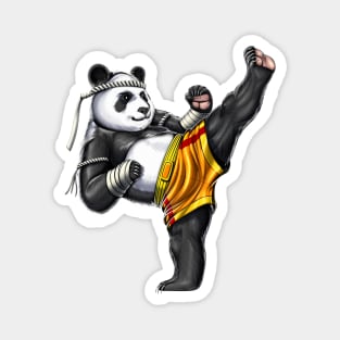 Panda Muay Thai Fighter Magnet