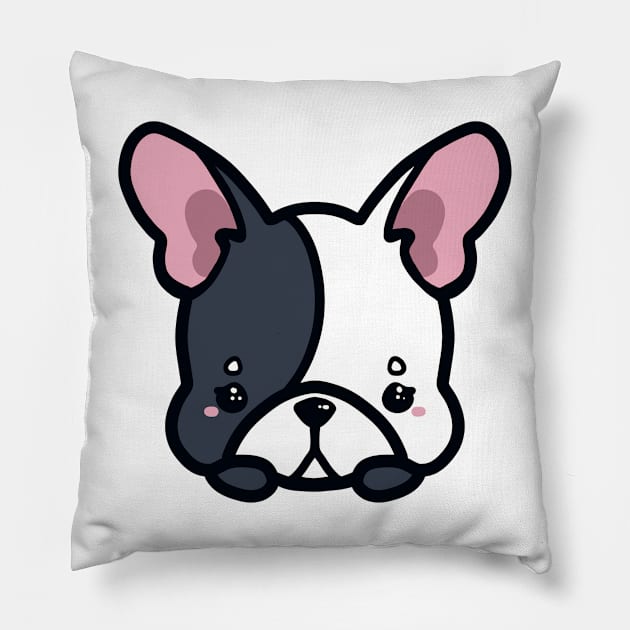 Spotted French bulldog breed kawaii cute adorable Pillow by astronauticarte