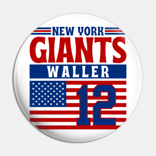 New York Giants Waller 12 American Flag Football Pin