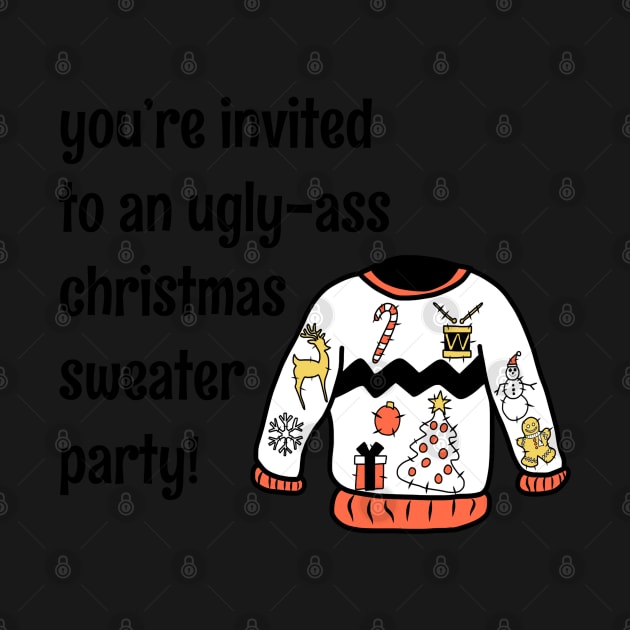 Funny Ugly Christmas Sweater Party Invitation by faiiryliite