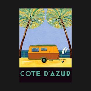 Vintage Caravan by the Ocean under Palm Trees T-Shirt