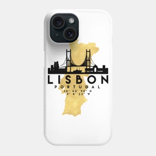 Lisbon Portugal Skyline Map Art Phone Case