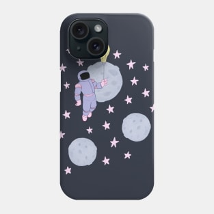 Lavender Astronaut in Space Phone Case