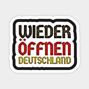 Reopen Germany German Flag Colors Typography Magnet