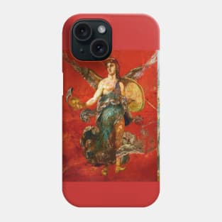 GODDESS NIKE ,POMPEII ,ANTIQUE ROMAN WALL PAINTINGS Flower Garden Flying Birds ,Quince and Apple Trees Phone Case