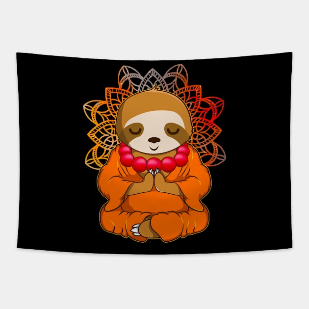 Funny Meditating Sloth Namaste Zen Gift design Tapestry by Dr_Squirrel