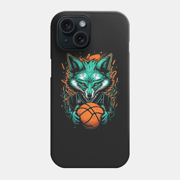 Neon Fox Basketball Player Retro 80s Ball Sports Phone Case by Cheesybee