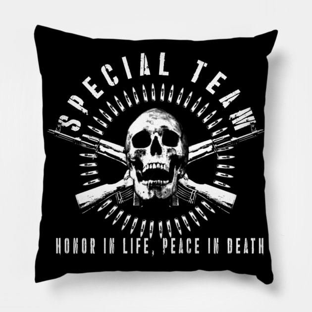 Guns and Bullets Pillow by BlackMorelli