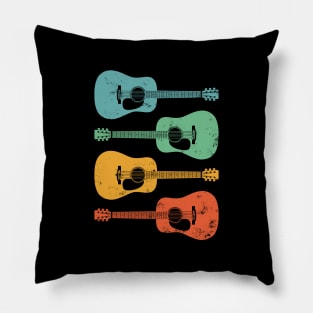 Dreadnought Acoustic Guitar Cool Retro Colors Pillow