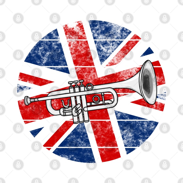 Trumpet UK Flag Britain Trumpeter British Musician by doodlerob