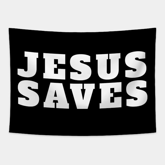 Jesus Saves - Christian Tapestry by ChristianShirtsStudios