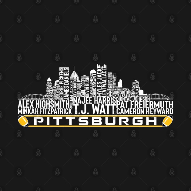 Pittsburgh Football Team 23 Player Roster, Pittsburgh City Skyline by Legend Skyline