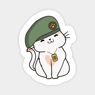 Green Beret Persian Cat Magnet