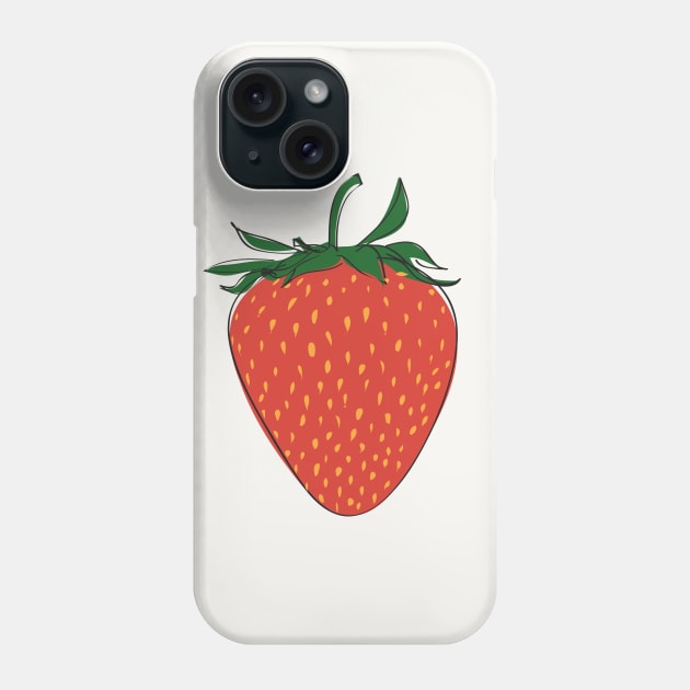 Red Strawberry Phone Case by lymancreativeco