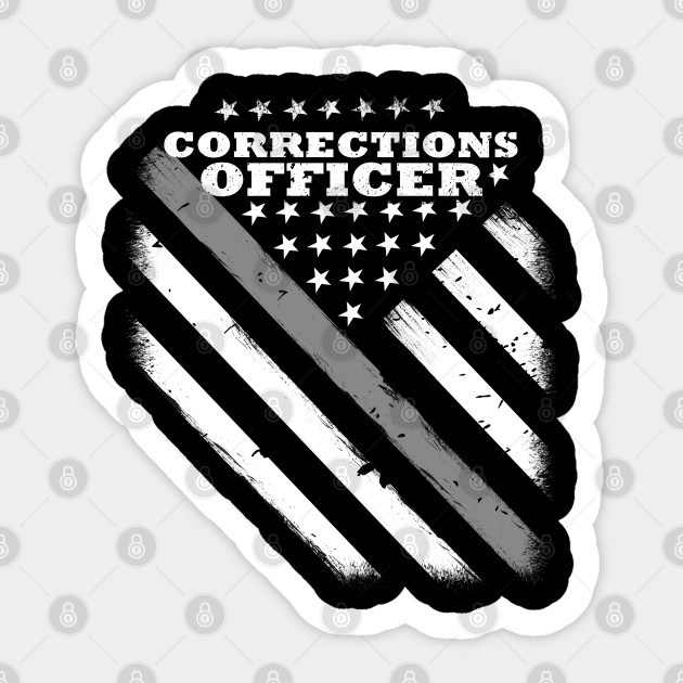Corrections Officer Flag Thin Silver Line American Flag Correctional Officer Sticker Teepublic