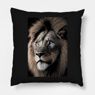 Lion with blue eyes Pillow