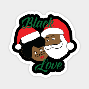 Black Love Black Santa & Mrs. Claus Magnet