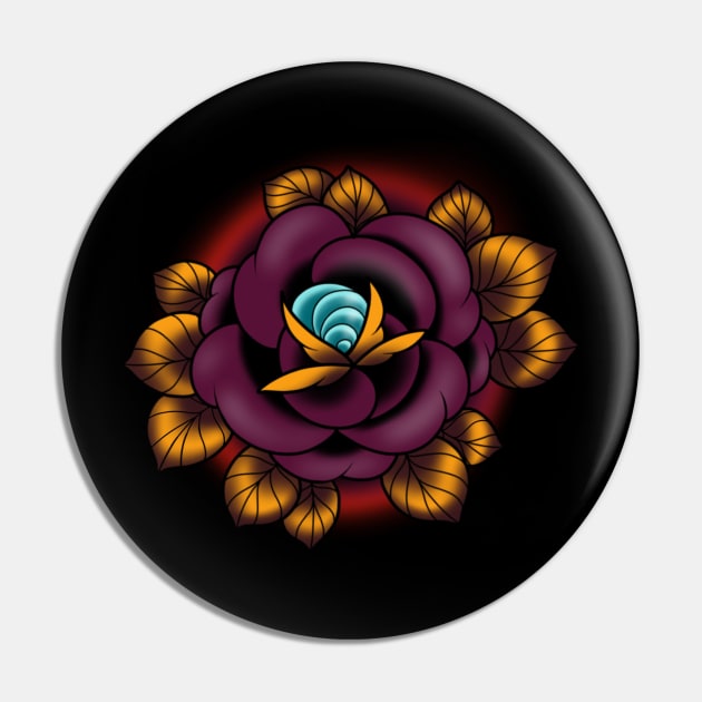 Rose tattoo Pin by InkSmith