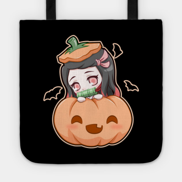 Chibi Pumpkin Nezuko Kimetsu Halloween Kimetsu No Yaiba Tote Teepublic Au