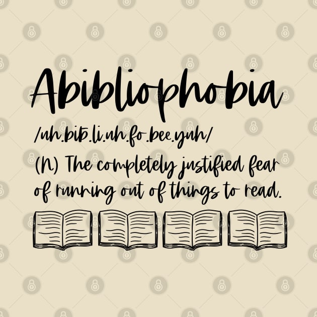 Abibliophobia Definition - Bookish Reader Funny Dictionary by Millusti