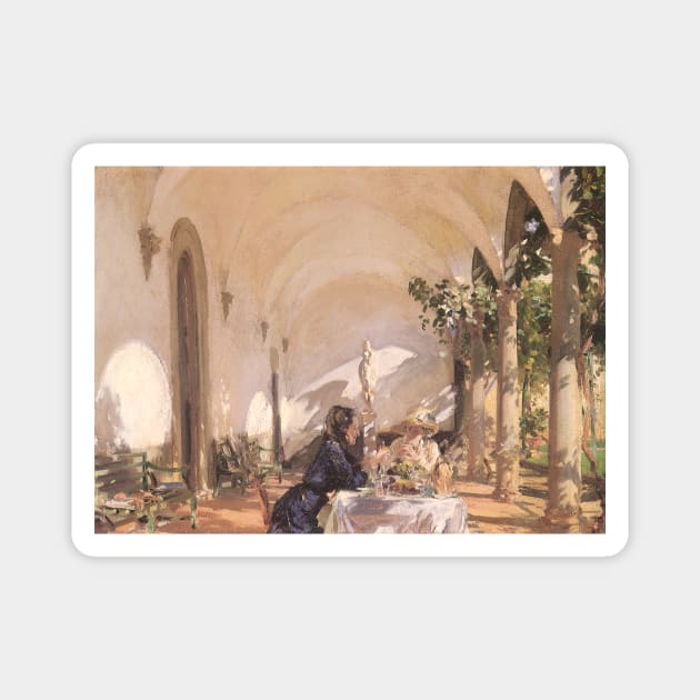 Breakfast in the Loggia by John Singer Sargent Magnet by MasterpieceCafe