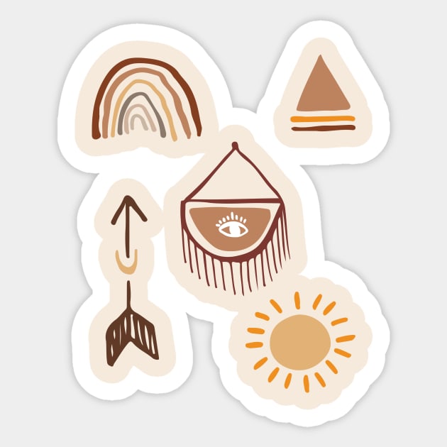 Aesthetic Boho sticker pack - Bohemian Art - Sticker