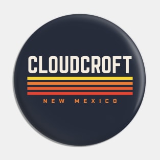 Cloudcroft New Mexico Retro Vintage Stripes Pin