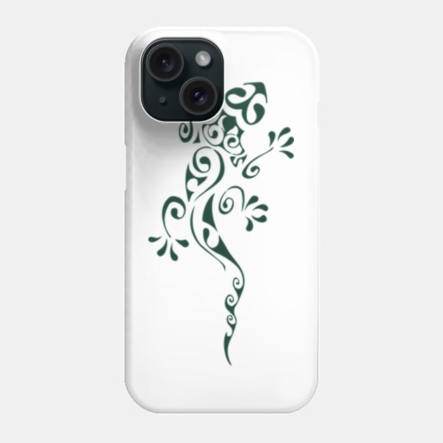 Dark-Green Lizard Phone Case by DezinerFiles