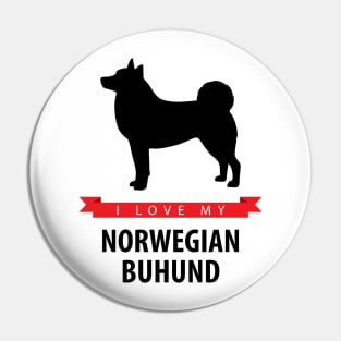 I Love My Norwegian Buhund Pin