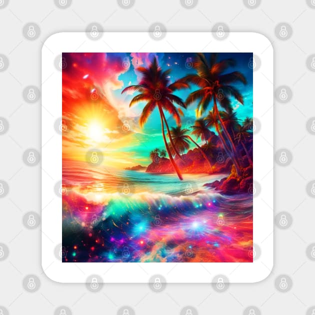 Tropical Island Paradise Magnet by Trails I Travel Art