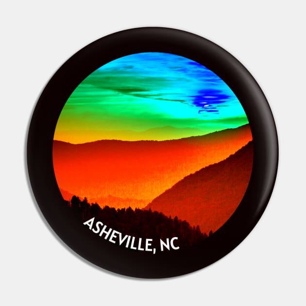 Asheville, NC Sunset Blue Ridge Mountains Pin by nonbeenarydesigns