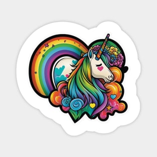 Groovy Psychedelic Unicorn Magnet