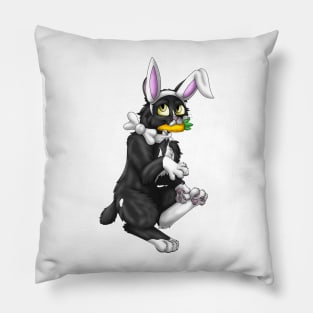 Bobtail BunnyCat: White Bicolor (White) Pillow