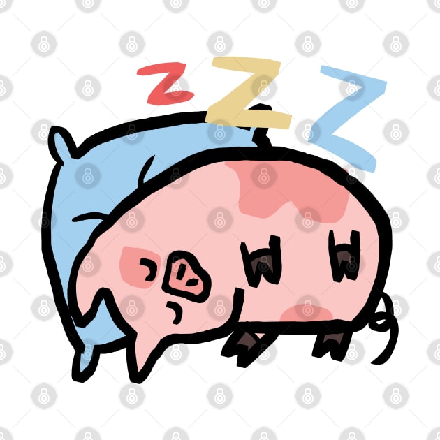 Cute Cartoon Piggy Sleepy by Porkzby