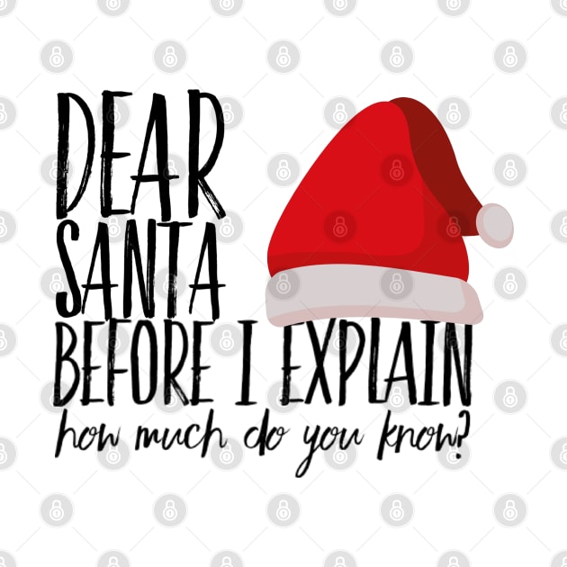 Dear Santa before I explain how much do you know by BoogieCreates