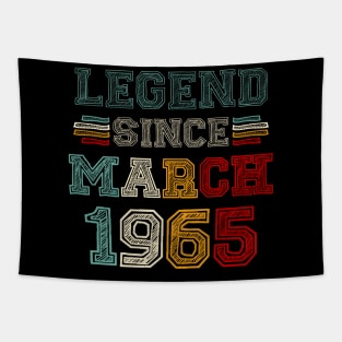 58 Years Old Legend Since March 1965 58th Birthday Tapestry
