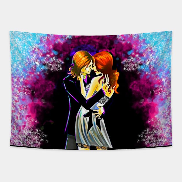 Dancing Couple Tapestry by doniainart