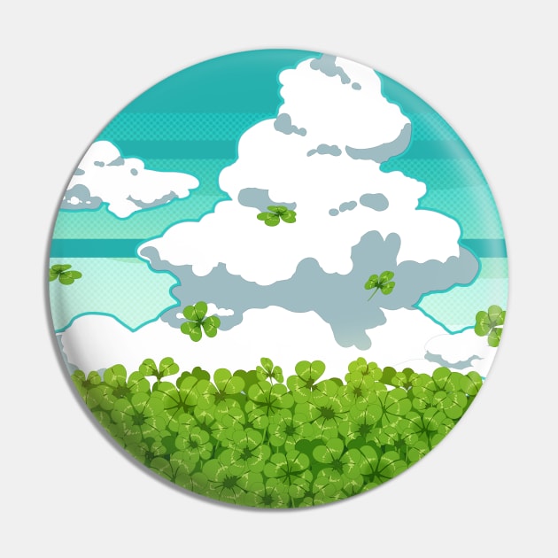 The cute clover field and the blue sky Pin by AnGo