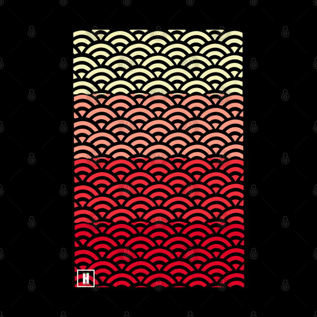 Retro Japanese Clouds Pattern RE:COLOR 21 by HCreatives