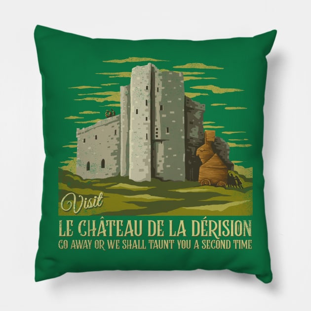 Visit Le Chateau De La Derision Pillow by kg07_shirts