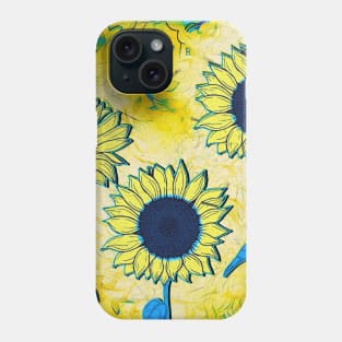 Sunflowers - Blue and Yellow Phone Case