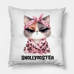 Snollygoster Shrewd Snarky Cat funny design Pillow